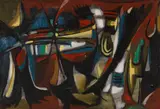 Paul Reichle, Komposition, 1955, Oil