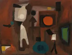 Paul Reichle, Traumbild 51, 1951, Oil on fibreboard
