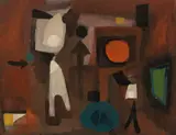 Paul Reichle, Traumbild 51, 1951, Oil on fibreboard