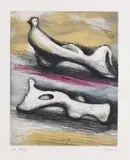 Henry Moore, Two reclining Figures, 1983, Etching in colors