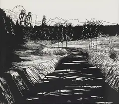 Sebastian Speckmann, Flur, 2007, Linocut