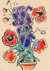Gabriele Münter, Blumenstillleben, 1955, Tempera