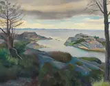 Conrad Felixmüller, Küste vor Kristiansand - grauer Tag, 1938, Oil on canvas