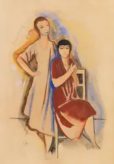 Zwei Mädchen by Karl Hofer, 1930, Gouache, sold Oct 2012