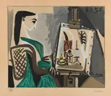 Femme dans l´atelier by Pablo Picasso, 1956, Pochoir, sold Oct 2012