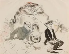 Karussell by Wilhelm Thöny, 1920, Pen and India ink drawing, sold Oct 2012