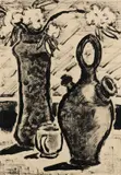 Vase mit Blütenzweig by Karl Schmidt-Rottluff, 1964, Brush and India ink drawing, sold Oct 2012