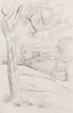 Otto Dix, Landschaft mit Nußbaum, 1934, Silver point drawing