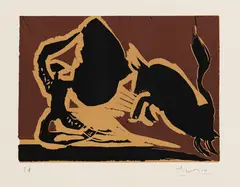 Farol by Pablo Picasso, 1959, Linocut in colors, sold Oct 2012