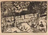 Otto Mueller, Bahnhof Schmiedeberg (Riesengebirge), 1920, Lithograph