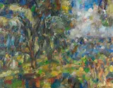 Manfred Henninger, Am Neckar, 1978, Oil on canvas