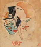 Raoul Hausmann, Flirt, 1931, Watercolor