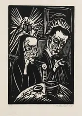 Beim Vorlesen by Erich Heckel, 1914, Woodcut, sold Oct 2012