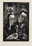 Beim Vorlesen by Erich Heckel, 1914, Woodcut, sold Oct 2012