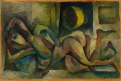 Curt Ehrhardt, Moonlit night, 1920, Oil