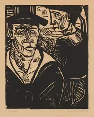 Zwei Matrosen by Erich Heckel, 1916, Woodcut, sold Oct 2012