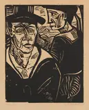 Zwei Matrosen by Erich Heckel, 1916, Woodcut, sold Oct 2012