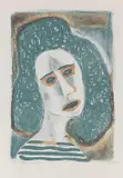 Otto Dix, Frauenkopf, 1949, Lithograph in colors