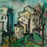Werner Scholz, Macerata Feltria, 1970, Oil on fibreboard