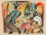 Lou Albert-Lasard, Mann mit Zylinder (Montmartre), 1925, Lithograph