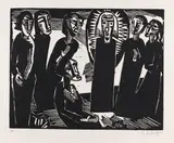 Christus (Kristus) unter den Frauen by Karl Schmidt-Rottluff, 1919, Woodcut, sold Oct 2012