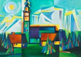 Joseph Friedrich Gustav Binder, Nesselwang, 1935, Oil on fibreboard