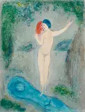 Marc Chagall, Der Kuss Chloes, 1961, Lithograph in colors
