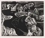 Nordische Landschaft by Karl Schmidt-Rottluff, 1927, Woodcut, sold Oct 2012