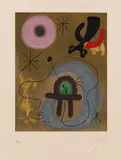 Mauve de la lune by Joan Miró, 1952, Offset lithograph in colors, sold Oct 2012