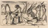 Albert Müller, Verlorenes Paradies. Entwurfsskizze für den Strafgerichtssaal Basel