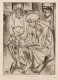 Peter August Böckstiegel, Bauern im nächtlichen Gewitter, 1920, Drypoint