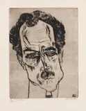 Conrad Felixmüller, Porträt Justizrat James Broh, 1921, Drypoint