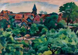 Paul Mechlen, Hitzacker an der Elbe, 1920, Oil on cardboard