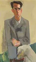 Walter Becker, Mann im Anzug (Friedrich von Caprivi), 1970, Oil on canvas