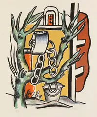 Le puits by Fernand Léger, 1951, Lithograph in colors, sold Oct 2012