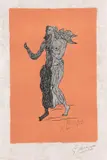Georges Braque, Personnage sur fond rose, 1960, Lithograph in colors