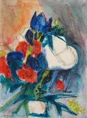 Fritz Stuckenberg, Ischia (Blumenbouquet), 1925, Gouache
