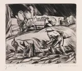 Peter August Böckstiegel, Mein Elternhaus, 1921, Drypoint