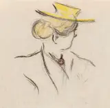 Heinrich Zille, Frauenporträt nach links im verlorenen Profil