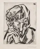 Peter August Böckstiegel, Alter Bauer, 1922, Kaltnadelradierung