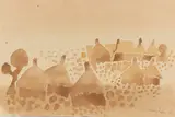 Ohne Titel (Landschaft mit Hütten) by Eduard Bargheer, 1966, Watercolor, sold Oct 2012