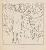 Thomas Theodor Heine, Ehrung eines Kriegsversehrten (Vorlage für eine Zeitschriftenillustration)