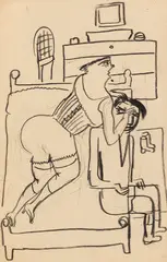 Erich Wegner, 2 Blätter: Prostitution, 1920, Charcoal drawing