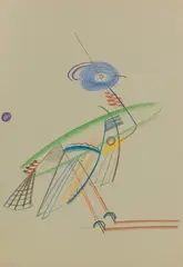 Mein Vogel by Thomas Ring, 1927, Oil crayon, sold Oct 2012
