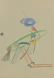 Thomas Ring, Mein Vogel, 1927, Oil crayon