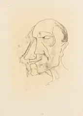 Doppelgesicht by Karl Hofer, 1945, Chalk drawing, sold Oct 2012