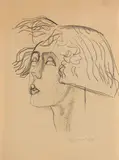 Gretel Haas-Gerber, Bildnis einer Bildhauer-Kollegin, 1925, Pencil drawing