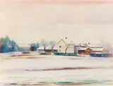 Josef Karl Nerud, Winterlandschaft, 1943, Watercolor