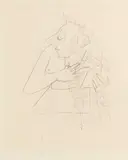 Karl Hofer, Die Irre, 1947, Pencil drawing