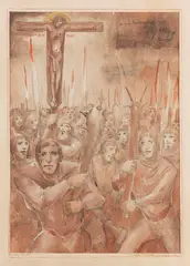 Aloys Wach, Bauernkrieg - II. Fassung, 1925, Watercolor